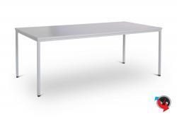 Besprechungstisch-Konferenztisch-Besuchertisch 200 x 100 cm lichtgrau - Platte 25 mm stark- super stabil- sofort lieferbar - Preishit !!!